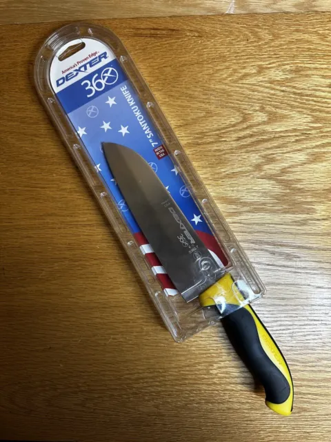 Dexter 360 7" Santoku Knife, Yellow Handle S360-7Y-PCP