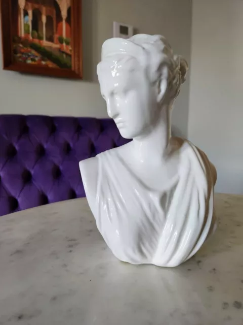 Ceramic classical Greek Roman style white female bust statue new 2