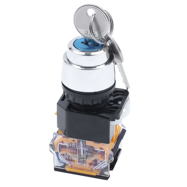 On/Off/On Three 3 Position Selector Key Lock Switch 10A 380V AC D8R7h