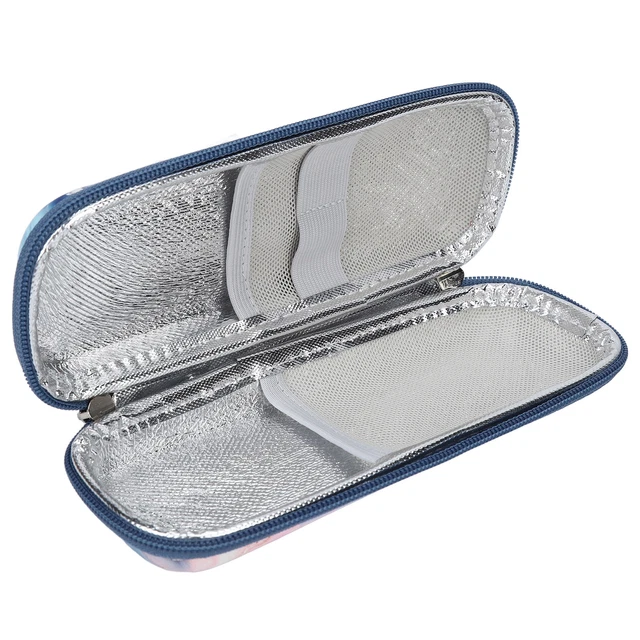 (Rosa) Borsa Raffreddatore Insulina Impermeabile Multi Strato Chiusura Cerniera Medicina SG5