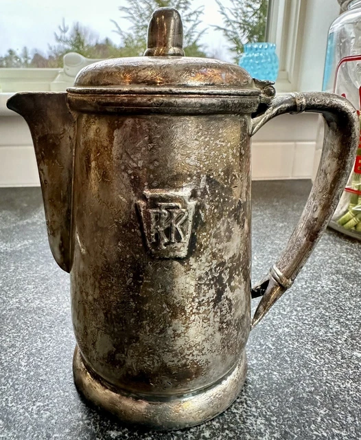 antique PRR international silver plated COFFEE POT vtg. PENNSYLVANIA RAILROAD rr