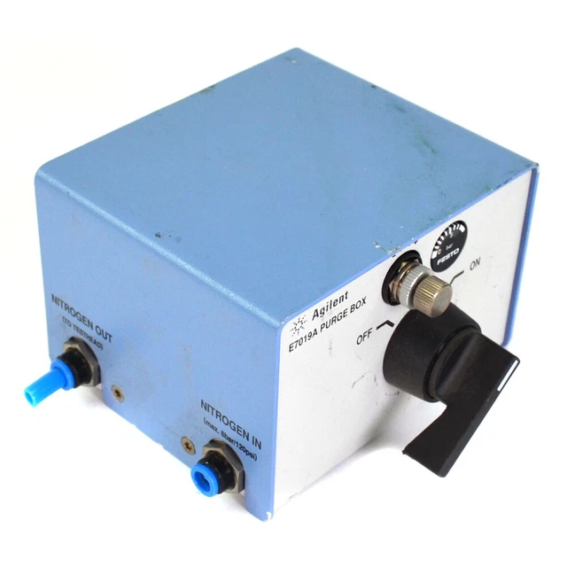 Agilent E7019A Nitrogen N2 Purge Box Blue 8 Bar / 120psi Pressure Relief Valve