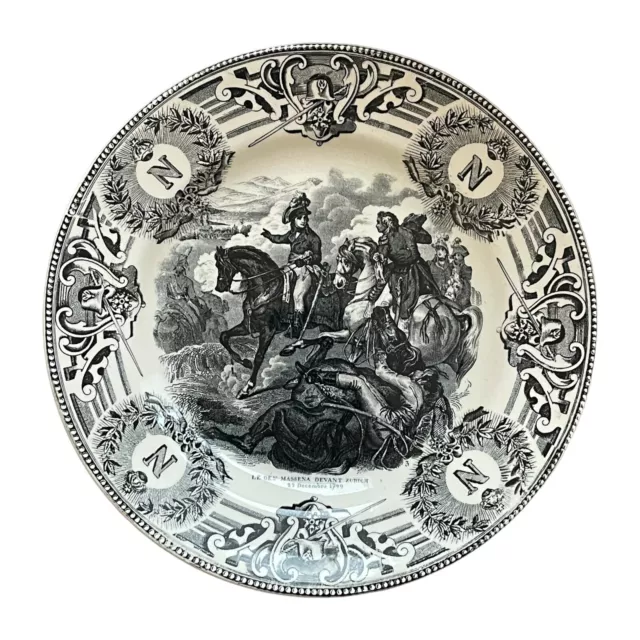 Assiette Napoléon - Boch La Louvière . Massena Devant Zurich