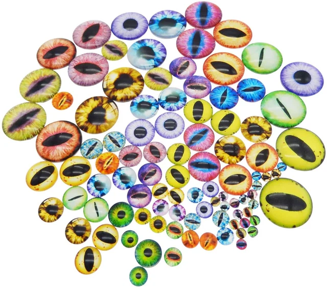 100 piezas Estilo Mixto Ojos de Dragón Tiempo Redondo Gemas Cubierta Vidrio Cúpula Cabujón Joyería