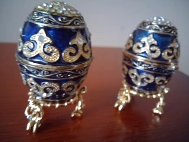 PAIR Atlas edition Faberge eggs Never removed from Box Factory condition