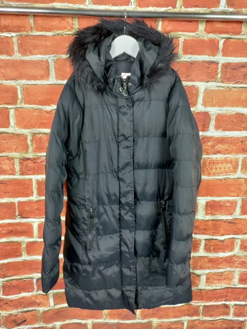 Girls Board Angels Coat Age 11-12 Yrs Black Fur Hood School Puffer Jacket 152Cm