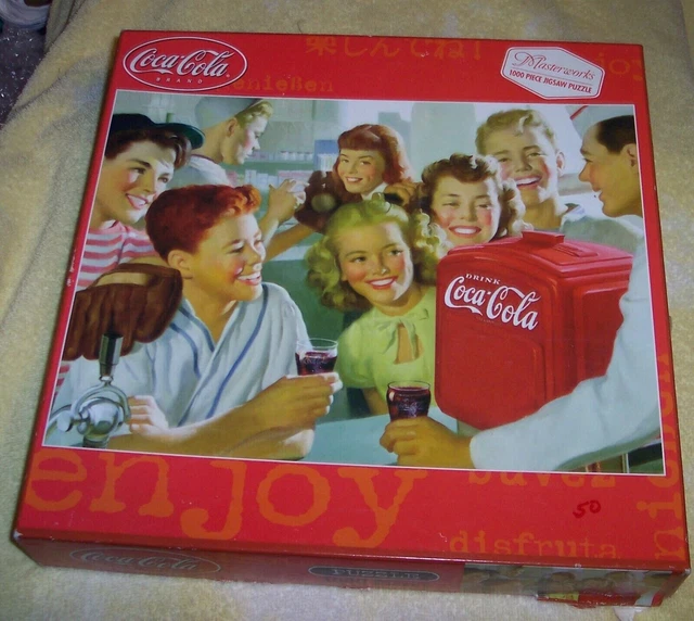 2001 Coca-Cola Brand "The Soda Shop" Masterworks 1000 Piece Jigsaw Puzzle