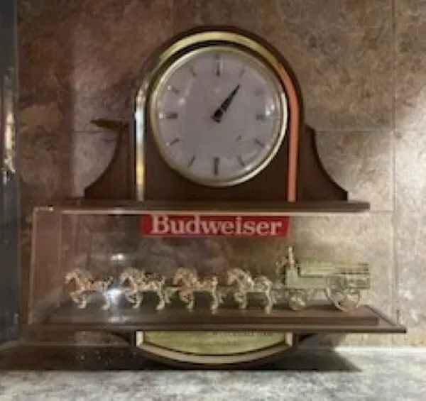 1982 Budweiser World's Champion Clydesdale Team Lighted Sign & Clock-For Parts