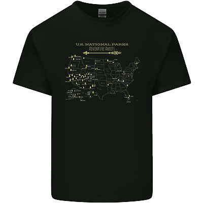 US NATIONAL Parks Escursionismo Trekking Camminata Da Uomo Cotone T-Shirt Tee Top