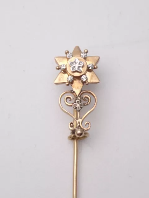 Epingle provençale pour fichu broche ancienne en or 18k XIXeme bijou régional