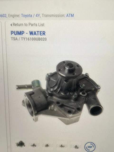 Toyota Forklift- Water Pump- Ty16100UB020