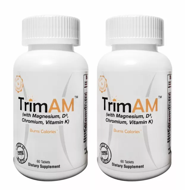 Trim Am TrimAm Magnesium D3 Chromium Vitamin K 2 Pack =120 Tablets EXP 2/25