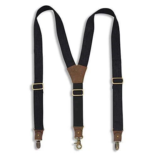 Suspenders Black Canvas Wide 1.36 inch | Wiseguy Original