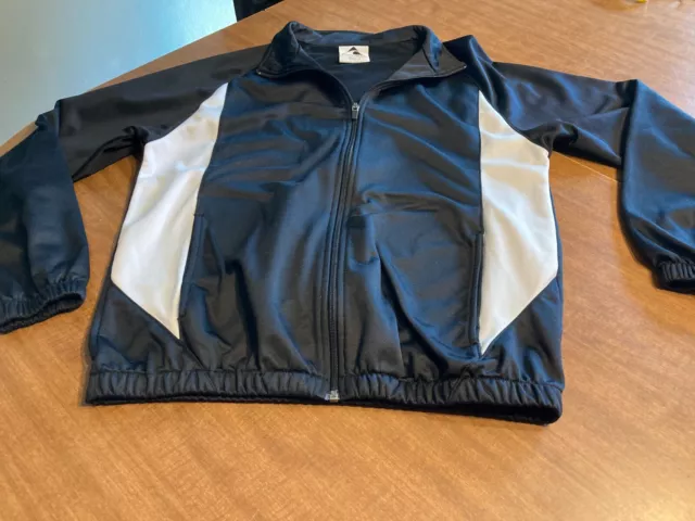 Augusta Sportswear Adult Size S Black White Zip Jacket
