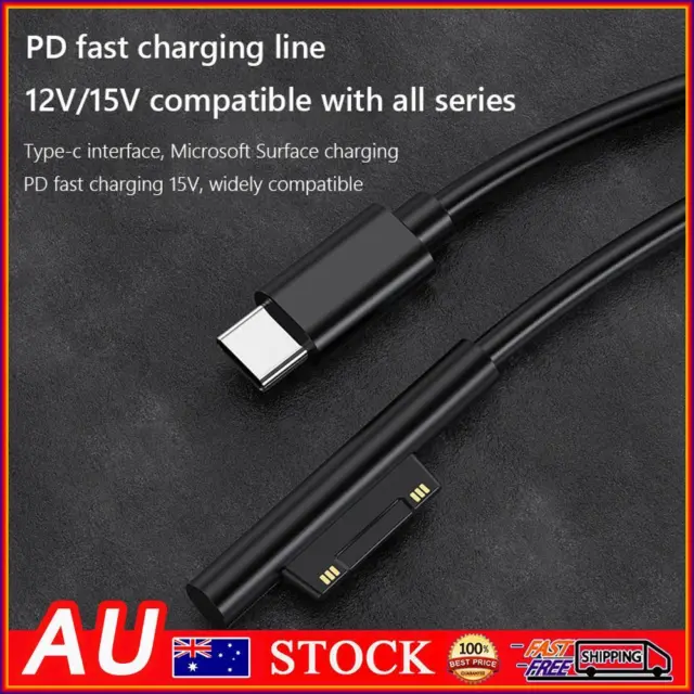 USB Type C Power Supply PD Fast Charger Adapter Cable for Microsoft Surface Pro