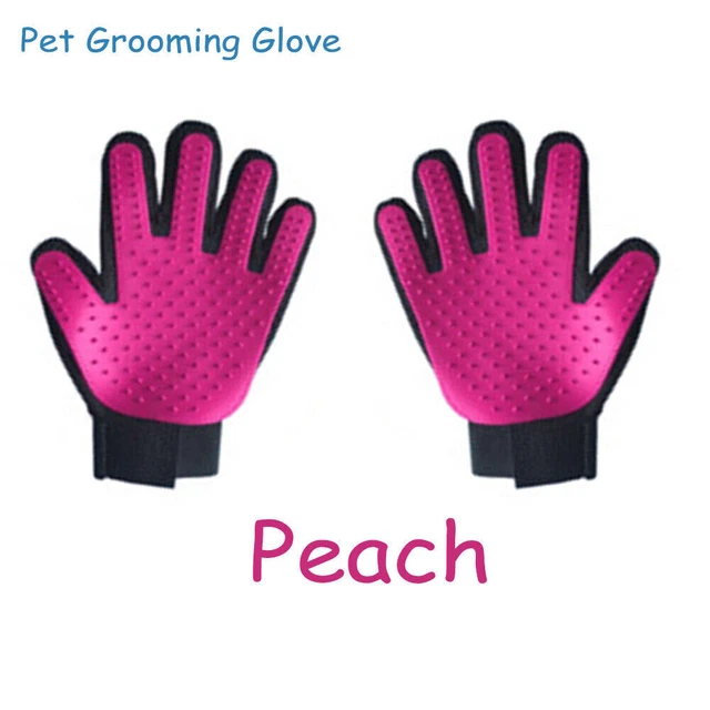 Pet Hair Gloves Brush Remover 1 Pair Dog Cat Comb Fur Mitt Massage Grooming Bath