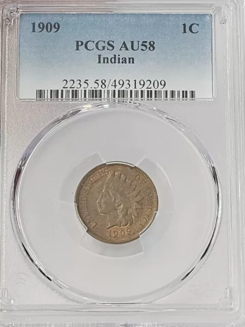 1909-P Philadelphia Indian Head Cent IHC Penny 1C PCGS AU58