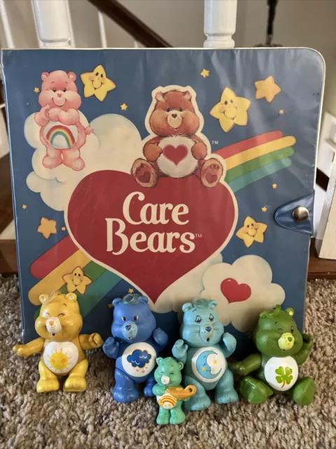 Kenner Care Bears Case and 4 PVC Posable Figures 80's Vintage