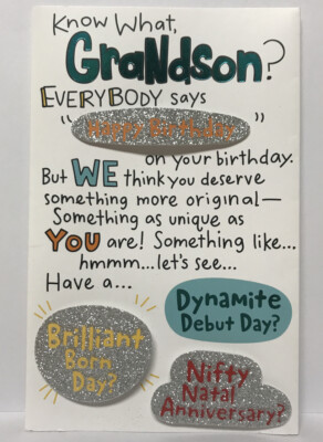 Happy Birthday Grandson African American Happy Birthday Grandson American Greetings Sparkly Funny 3D Card $5.00 -  Picclick