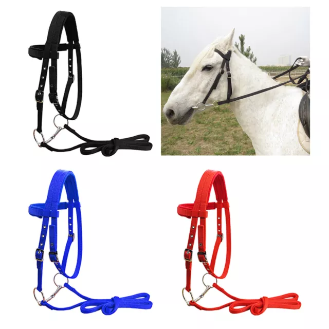 Nylon Horse Bridle Horse Rein Adjustable Headstall Halter Riding Accessories