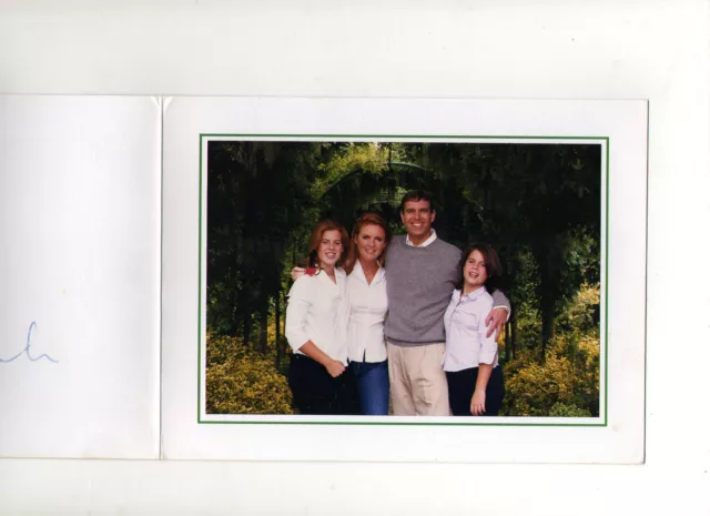 Prince Andrew Sarah Ferguson Fergie Rare Signed Christmas Card With Daughters