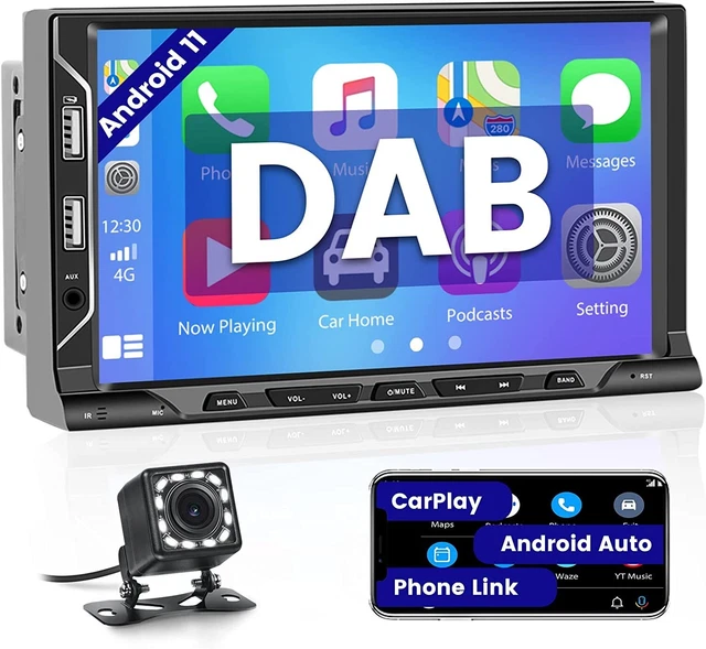 Hikity DAB+ CarAutoPlay Autoradio 2Din Android 11 7 Pollici Touchscreen Stereo A