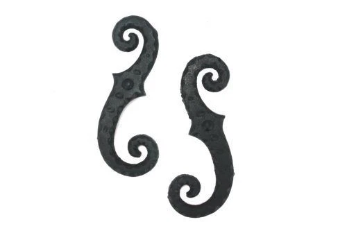 John Wright 088270 Faux Stippled Scroll Shutter Dog with Hardware-Pair