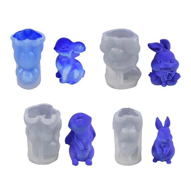 Materiales de alta calidad velas moho pastel moho conejo artesanía