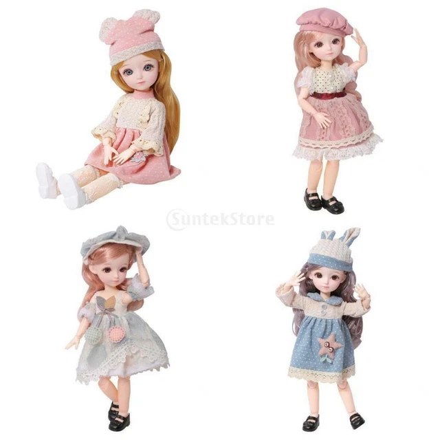4x 1/6 23 Bambola BJD con Snodo Sferico Ragazza Bella Dressup Kids Girl Toy Gift