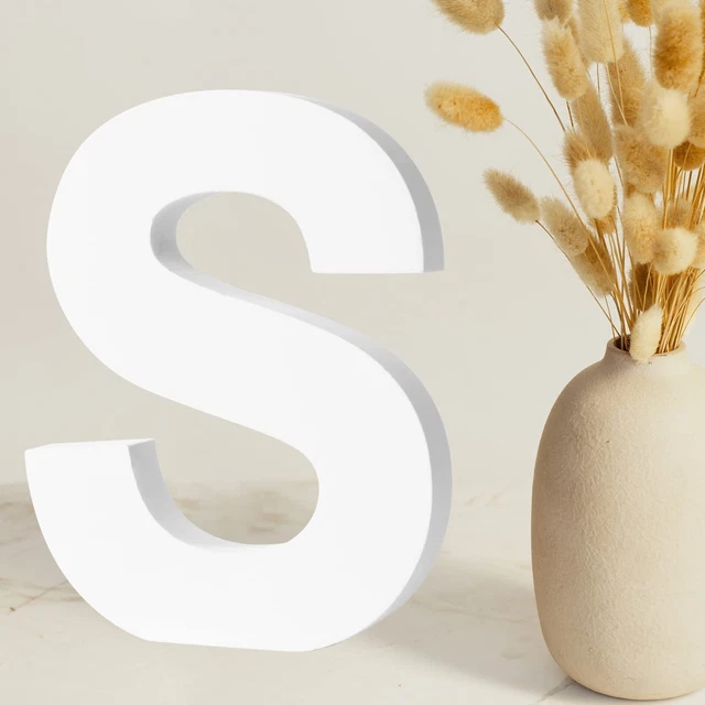 6 Inch White Wood Letters - Wall Decor (Unfinished, Free Standing)
