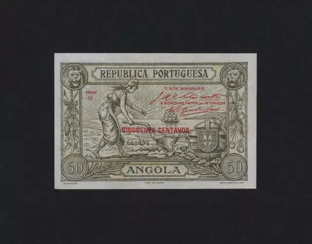Portugal Portuguese Angola 50 Centavos 1921 P-62 AUNC