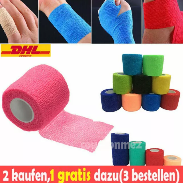 Sports Selbstklebend Elastische Binde Wrap Band Pflege Erste Hilfe Medical Gaze◇