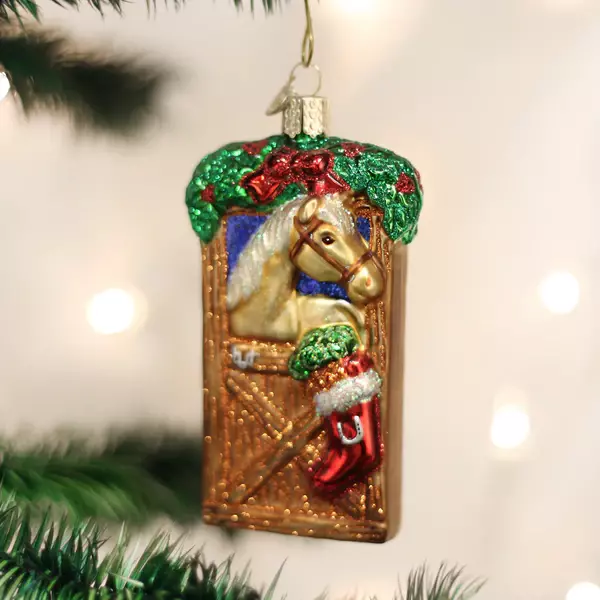 Old World Christmas Horse In Stall Glass Christmas Ornament 12288