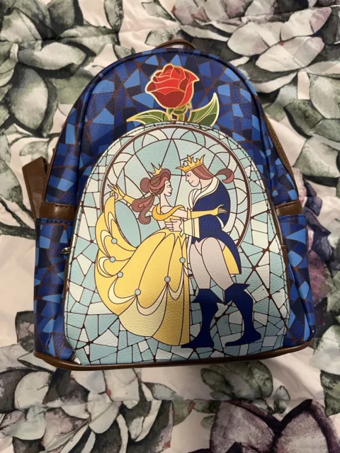 Loungefly Disney Beauty And The Beast Stained-Glass Window EE Exclusive Backpack