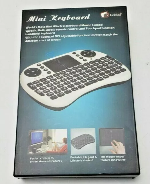 Tickbox Mini Portable Wireless Keyboard Mouse Combo Xbox 360 PS3 PCs Smart TVs