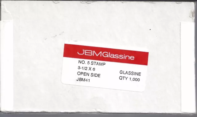 JBM #5 Glassine Envelopes 3 1/2" x 6" FREE U.S. SHIPPING Box of 1000