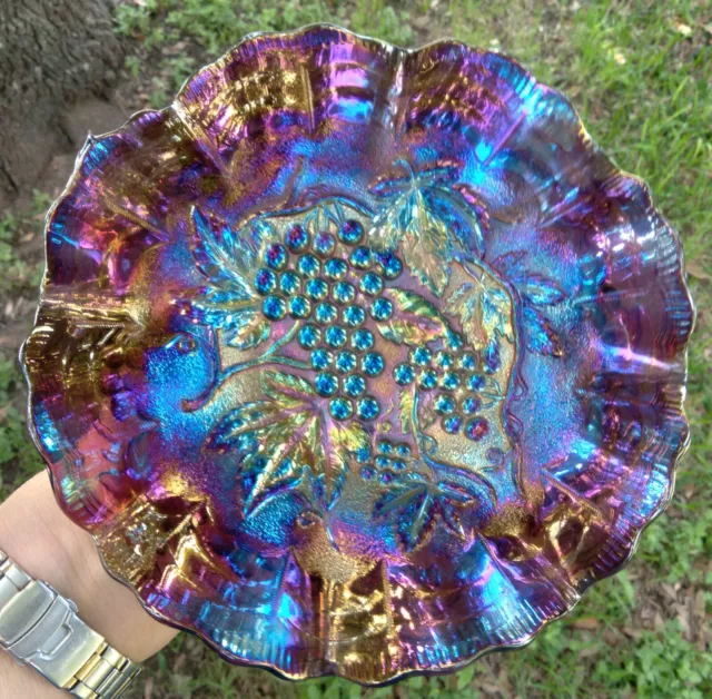 Imperial Grape  9" Low Ruffled bowl  in Purple --Imperial Purple at it's Best