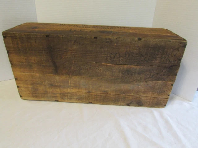 Antique DUPONT No. 4 Black Pellet Powder Wood Box Crate Explosives Dynamite 7