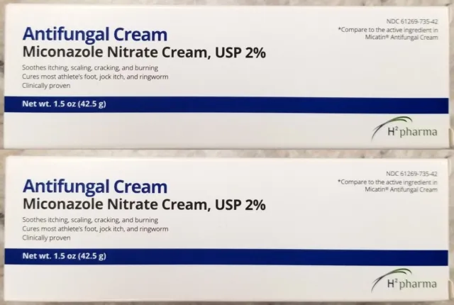 CREMA ANTIFÚNGICA miconazol 2% 42,5 gm / 1,5 oz H2 pharma (paquete de 2)