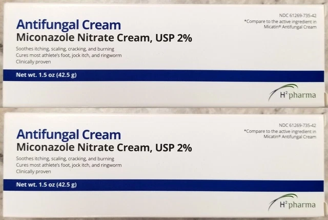 CREMA ANTIFÚNGICA miconazol 2% 42,5 gm / 1,5 oz H2 pharma (paquete de 2)