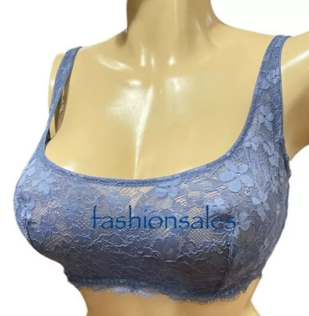 Victorias Secret Dream Angels Push-Up Without Padding Unlined Lace Bra  Blue-Gray