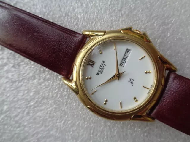 WESTAR QUARTZ 18K Gold Electro Plated Swiss Eb 9954Gpn EUR 95 10