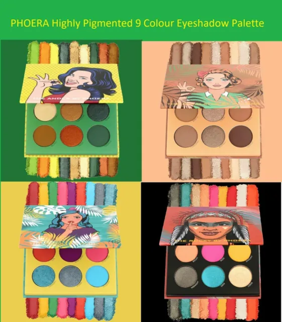 PHOERA Highly Pigmented Eyeshadow Palette 9 Colours Makeup Kit Set High Quality