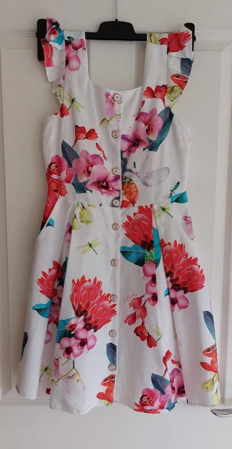 Bellissimo abito ragazza Ted Baker fiori, 13 anni, nuovo senza etichetta