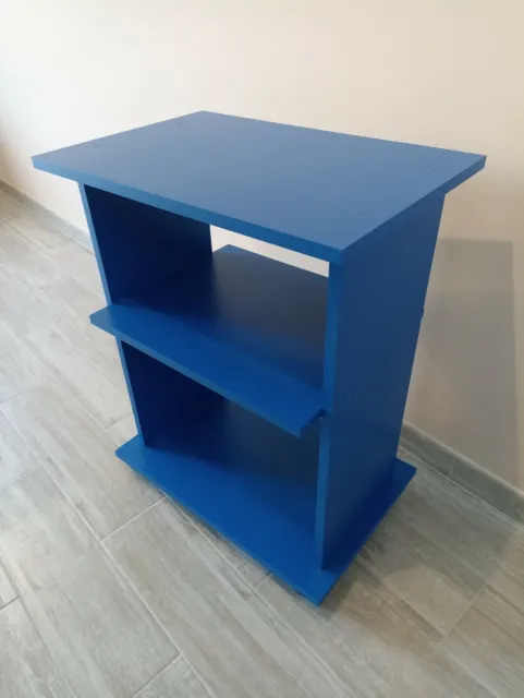 carrello porta tv con ruote ripiano porta tutto legno laccato blu TapTapShop