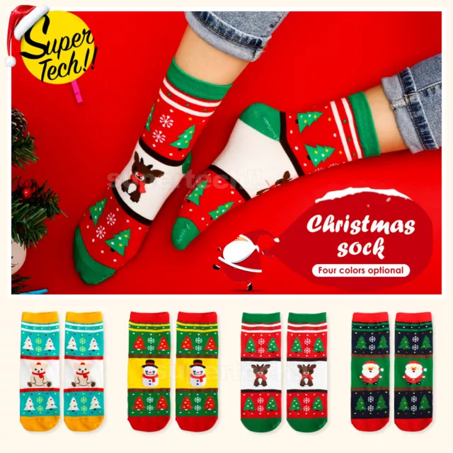 New Christmas Socks  Kids Unisex Santa Claus Reindeer Merry Xmas Gift Girl Women