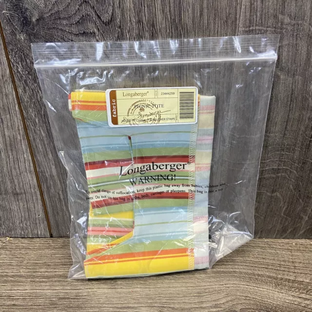 Longaberger Sunflower Stripe Square Picnic Tote Basket Liner #23444259 - NEW