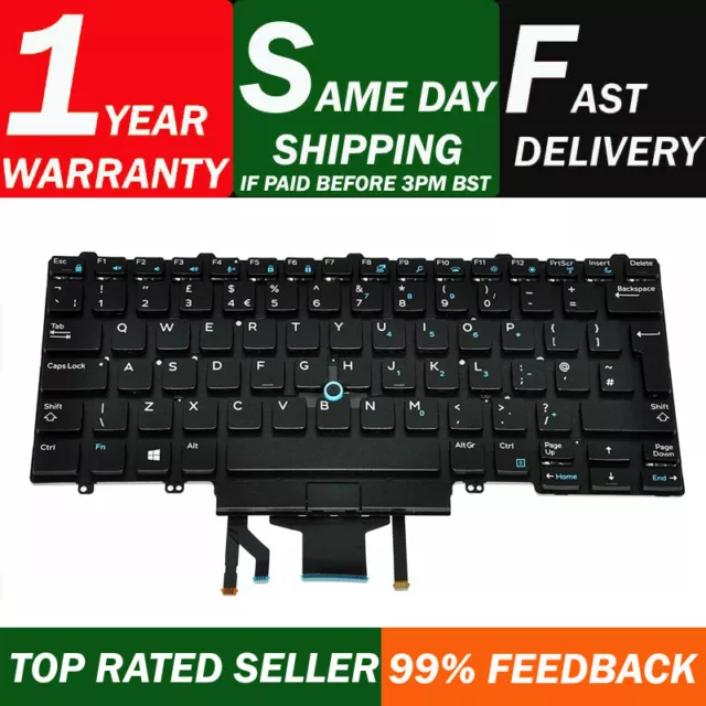 Laptop Tastatur für Dell Latitude E5450 E5470 E5480 E5490 E7450 UK HINTERGRUNDBELEUCHTUNG