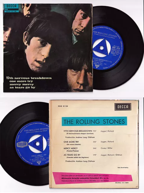 The Rolling Stones - 19th Nervous Breakdown Decca SDGE 81128 Spain 7" 45 EP 1966
