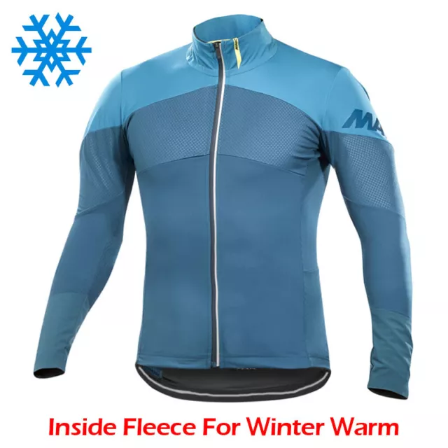 Thermal Cycling Jacket Bike Winter Jersey Long Sleeve Warm Fleece Shirt Coat Top